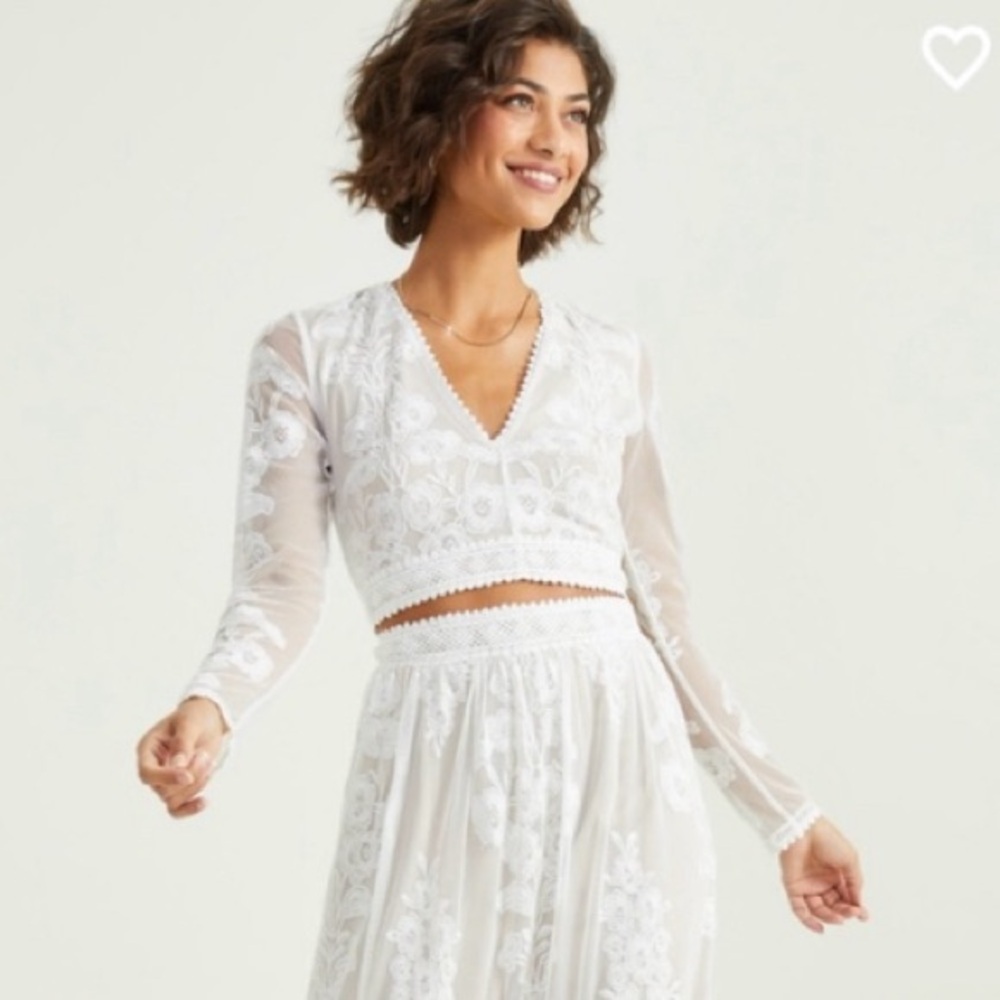 Altar’d State Cropped Maude Lace Top